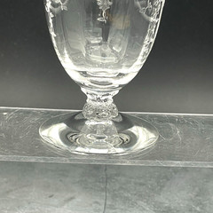 Fostoria Navarre Clear Footed Tumbler 5 3/8″ 10oz Etched Flowers Excellent