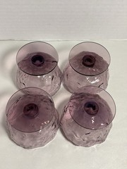 4 Morgantown Seneca Driftwood Amethyst Champagne Coupes Dessert Cups Glasses