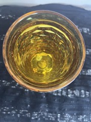 Vintage Glass Indiana Colony Whitehall Amber Cubist Drinking Glass MCM