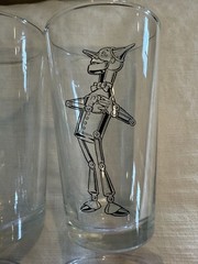 Vintage Libbey TIN MAN Wizard Of Oz TUMBLER GLASS Duratuff 1960s DENSLOW