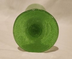 Vtg Bubble Art Glass Hand Blown Jade Green Champagne Flute, Vase, (Murano Like)?