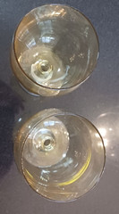 Selency 2 Vintage Crystal Cognac Glasses Light Amber Clear Stem