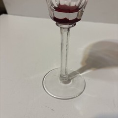 Crystal Legends Godinger Wine Glass Ruby Red Fine Dining Goblet Cut To Clear 8”