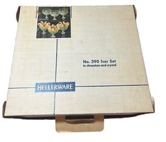 1950s VINTAGE 12 PC HELLERWARE CHROME CRYSTAL No 390 ICER SET (BRAND NEW)