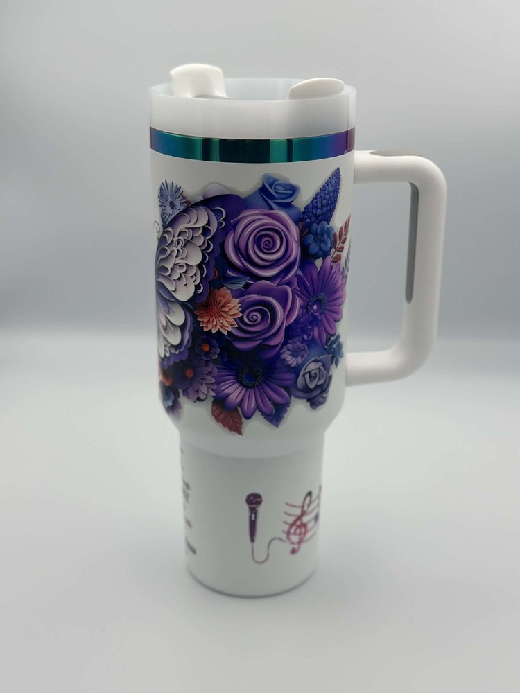 Insulated Tumbler Mug w/ Handle 12oz 22oz 40oz Custom Decal Cup White Black