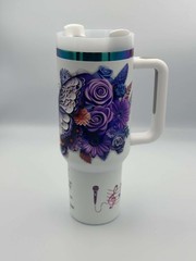 Insulated Tumbler Mug w/ Handle 12oz 22oz 40oz Custom Decal Cup White Black