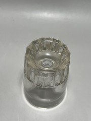 Vintage Clear Glass Shot Glass 2oz Heavy Bottom White Stripe Barware 3 inch Tall