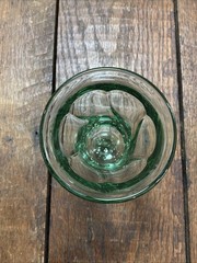 8 Vintage Fostoria Jamestown Green Footed Swirl Iced Tea Juice Glasses 8oz MCM