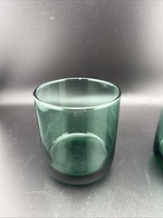 2 VTG Libbey Metropolitan Juniper Green On the Rocks Cocktail Lowball Glasses