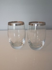 Dorothy Thorpe Silver Rim Set of 2 Tall Roly Poly Gobletss
