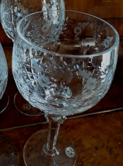 Rogaska Cut Crystal Gallia Wine Goblet Glass Set 8 Tall 8″