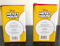 Set Of 2 Disney Mickey Mouse All Over 16 oz Fun Faces Glasses Tumblers Black