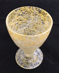 Spaghetti Drizzle Footed Cocktail Glass Yellow