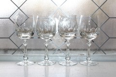4 Vintage Gorham Crystal Tivoli Wine Glasses