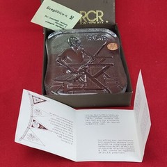 Vintage RCR Crystal Glass Blower Plate Limited Edition Italian Plaque Slab