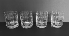 Lenox 4 Piece Playing Card Suit Set Double Old Fashion Whiskey Glasses