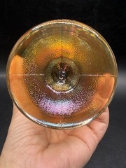 Vintage MCM 1960’s Imperial Grape Iridescent Carnival Glass Wine Water Goblet
