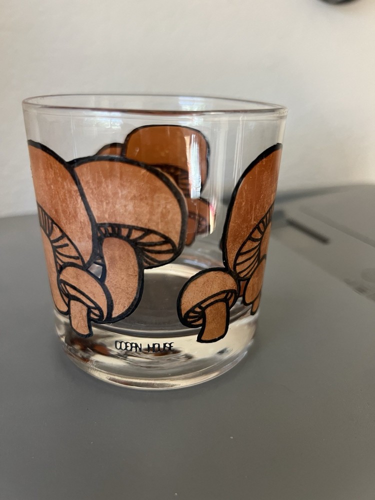 Ocean House Mushroom Glass Tumblr 3.5 Inches Tall Bar