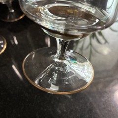 Vintage set of BLOCK “Chateau” Water Tea Stemware Gold Accents 7.25”