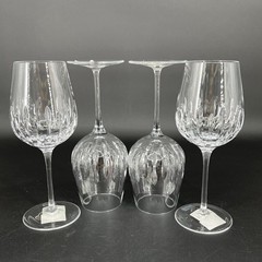 New~Reed & Barton Equinox Grande Crystal Wine/Water Goblet Set Of 4