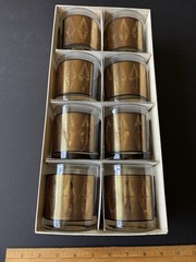 SET OF 8 FEDERAL GLASS MCM BEVERAGE GLASSES W/ORIGINAL BOX
