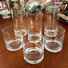 VTG Hand Blown OLD FASHIONED Rocks Glasses HIGHBALL Tumblers POLAND Set Of 6