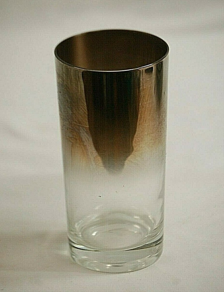Vitreon Queens Lusterware Silver Ombre Fade High Ball Glass Tumbler