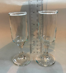 Pair Libbey Clear Cordial Liqueur Glasses 4 Inch Stemmed Barware Vintage
