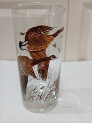New Vtg Set Of 4 Libbey Canadian Geese In Flight High Ball Glass 12 Oz