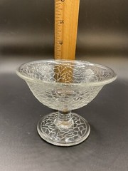 Clear By Cracky champagne glass Depression Glass L E Smith 1920s 3” tall