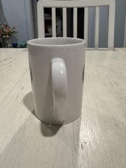Vintage 2008 Starbucks Coffee Mug White Ceramic 10 oz Green Logo Classic Cup