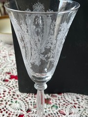 SET of (6) TIFFIN La Fleure Clear (Stem 15024) 8-1/4″ Water / Wine Goblet