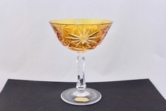 SET OF 6 BLEIKRISTALL HANDGESCHLIFFEN CUT TO CLEAR CRYSTAL CHAMPAGNE SHERBET