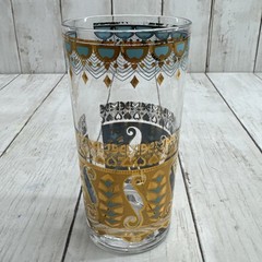 Culver Saratoga Highball Glasses, Set of 6, 22K Gold & Turquoise, 5.5 inch