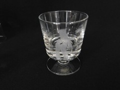4 David Gulland Etched Glasses Cordial Liqueur 3.25″ Top Hat Cane Musical Notes