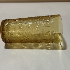 Vtg American Concord Brockway Amber Textured Glass No Chips Excellent 5 1/2″