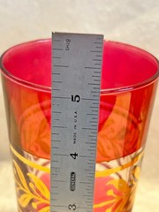 Vintage MCM Colorful Glasses with Gold Design, Choose From Red, Yellow, & Pink
