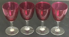 Cranberry Glass – set of FOUR 4.75 inch Liqueur Glasses