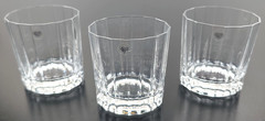 5 Dansk Oval Facette Old Fashioned Vintage Clear Panel Whiskey Rocks Finland Lot