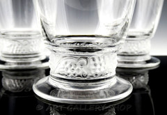 Lalique France PHALSBOURG OR RIQUEWIHR 5-1/4″ FLAT TUMBLERS GLASSES Set 7 Mint