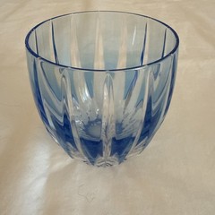 WILLIAM YEOWARD BLUE CASED CUT TO CLEAR WHISKEY SCOTCH ROCKS