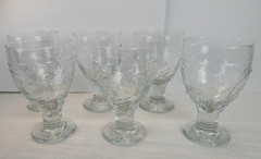Willow House Tuscan Embossed Water Goblets Hammered design 16 Ozs Set of 6