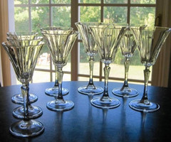 Royal Crystal Rock Novecento Water Wine Goblet Blown Glass Italy – Set of 8 -RCR