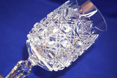 ABC Cut Star & Cane Design, Cut Foot, Set of 2 Water Goblets, 7″ (Y5)