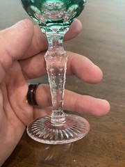 STUNNING SET(3) VTG AJKA MARSALA Multicolored Cut To Clear Cordial Glasses 5″H