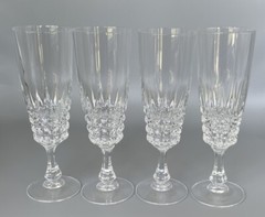 Cristal d’Arques Pompadour Champagne Flute 7″ 24% Lead Crystal Set Of 4