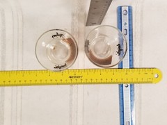 2 Vintage Mid Century Modern Gold Shot Glas Glasses Knight Horses