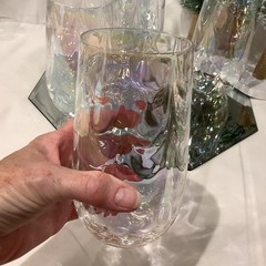 West Virginia Iridescent Loop Optic Rainbow 5.75” Juice Water Tumbler – Set of 4