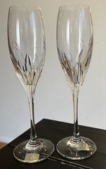 Pair Of Parisienne by Mikas Fluted Champagne Glasses 8 7/8in