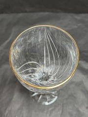 Set of 3 Vintage Lenox Debut Gold Crystal Wine Goblets Signed 7 3/8 in.